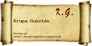 Krupa Gusztáv névjegykártya