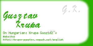 gusztav krupa business card